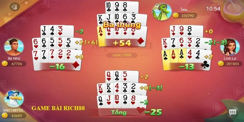 Trải nghiệm siêu phẩm game bài Rich88 Phỏm tả lá